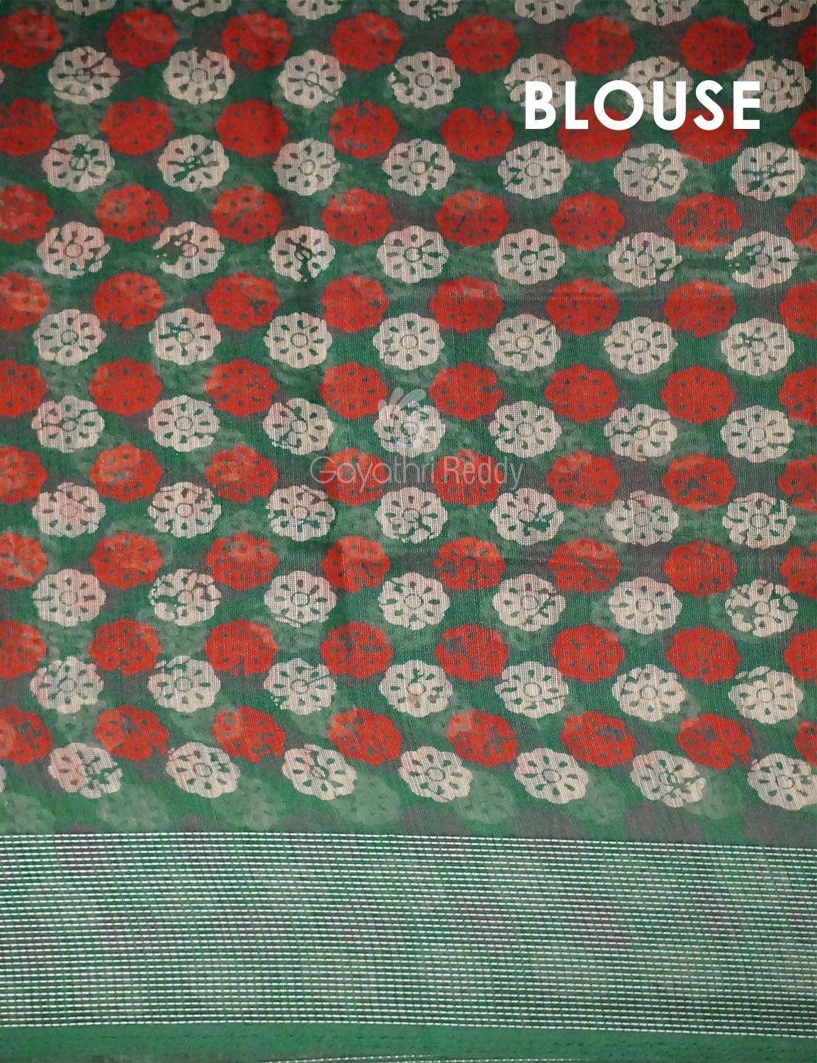 Green Colored Motif Prints Semi Chanderi Saree By Gayathri Reddy Designer Studio | Swadesiicart
