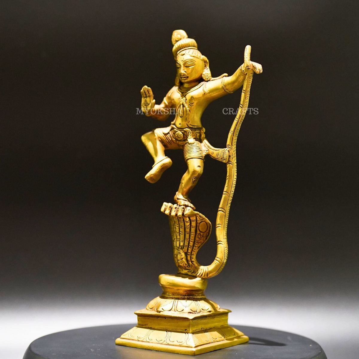 Brass Krishna Kali Idol - Symbol of Divine Balance and Power