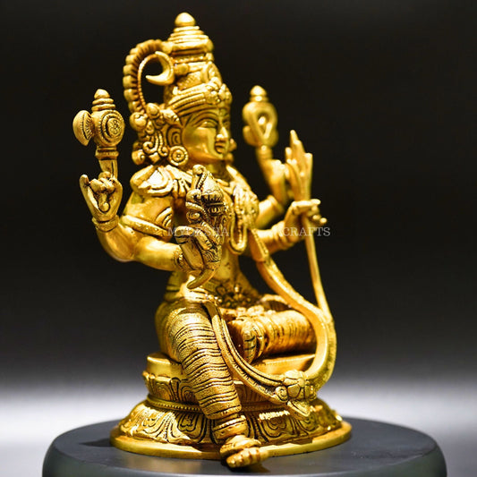 Brass Raja Rajeshwari Idol - Divine Empress of Cosmic Power and Grace - 2