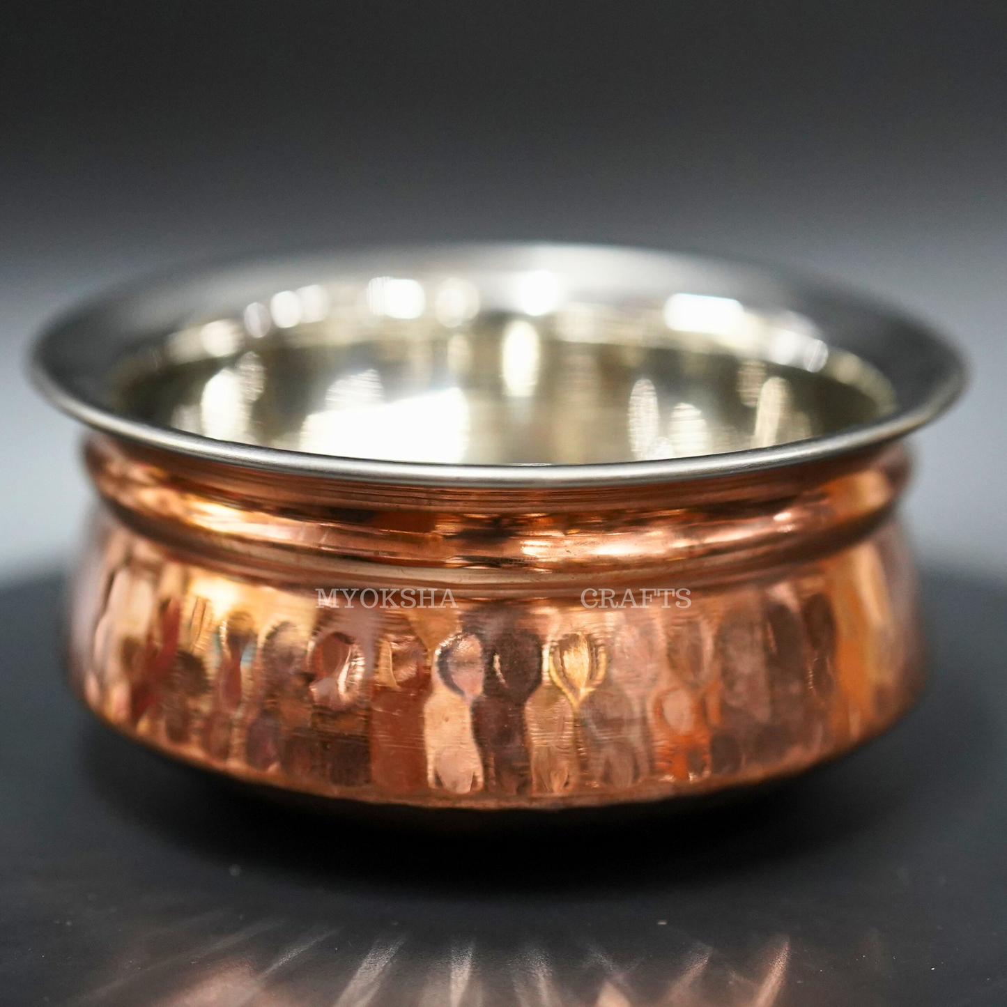 Copper Fusion: Copper Bottom Stainless Steel Handi - Unite Tradition and Modernity for Exquisite Cooking - Swadesiicart
