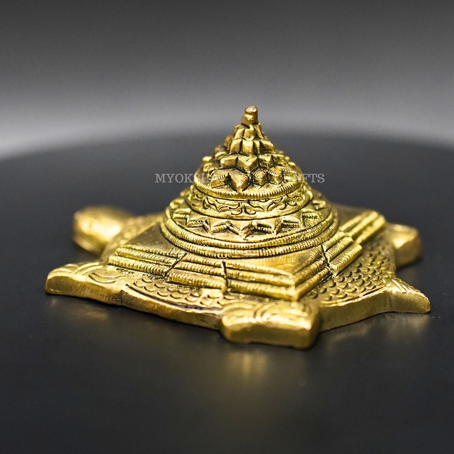 Sri Yantra on Tortoise - Harmonize Your Space with Divine Balance and Prosperity - 2