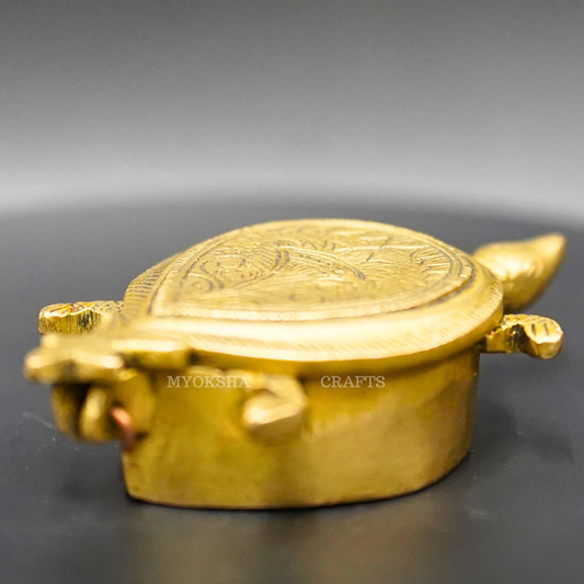 Brass Tortoise Kumkum Set