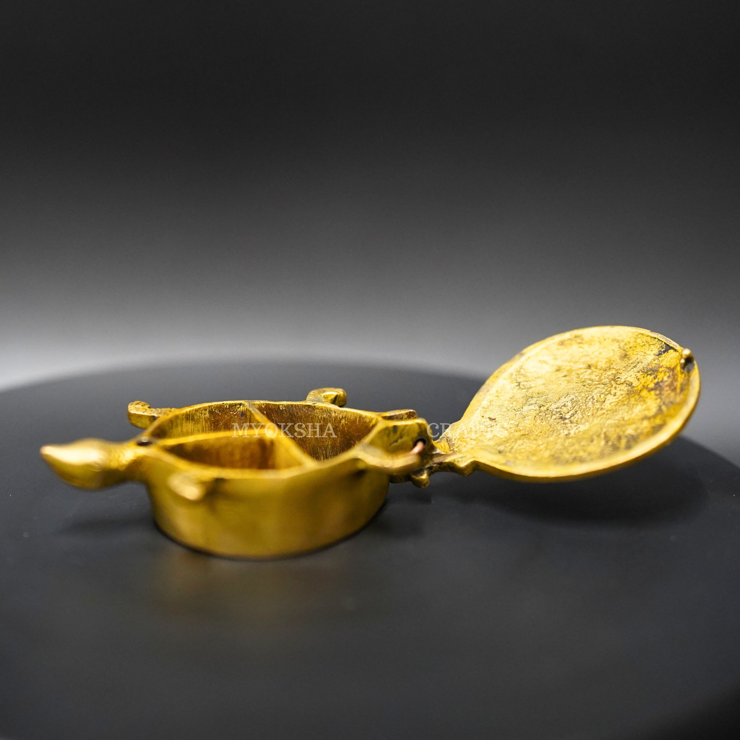 Brass Tortoise Kumkum Set