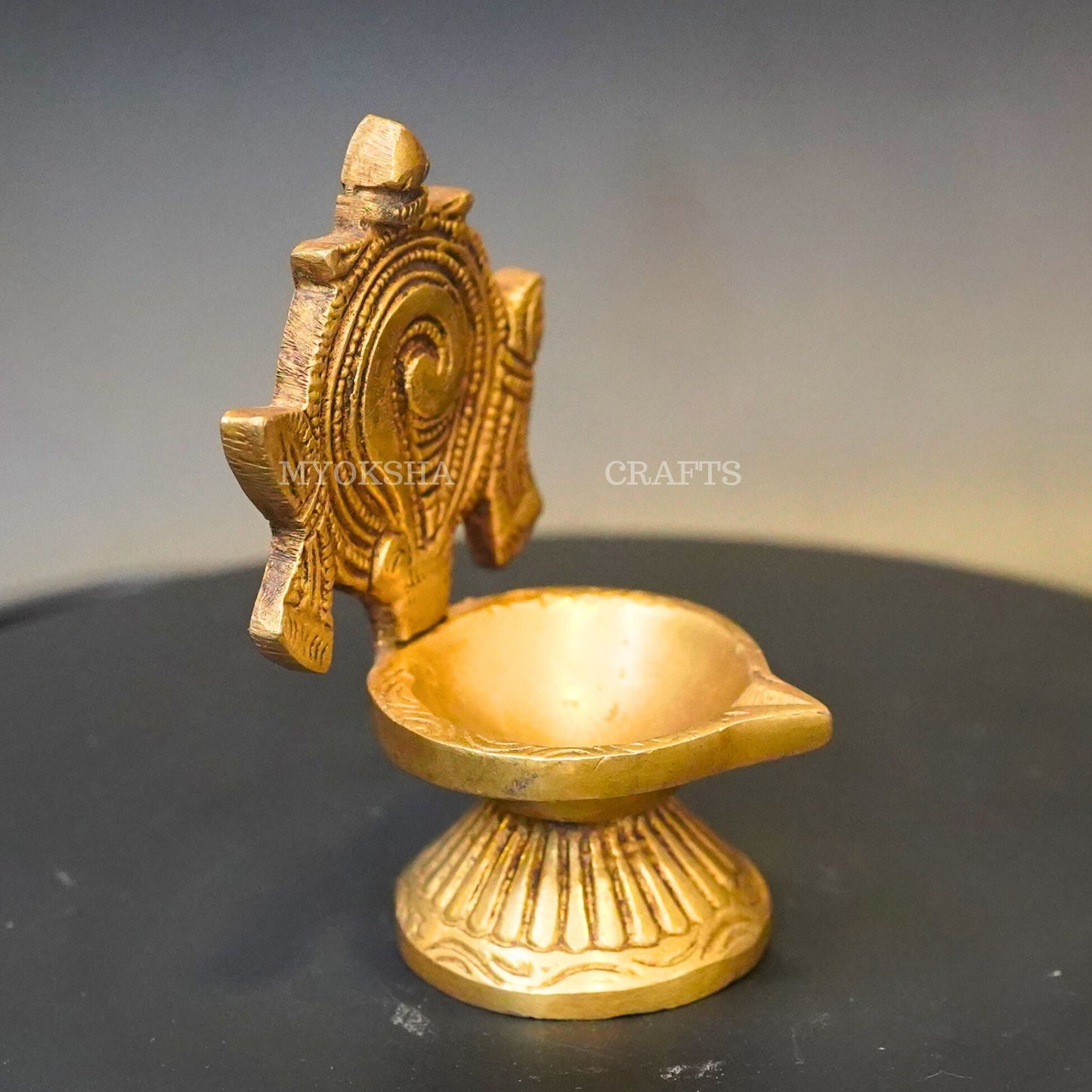 Brass Shankh Diya - Swadesiicart