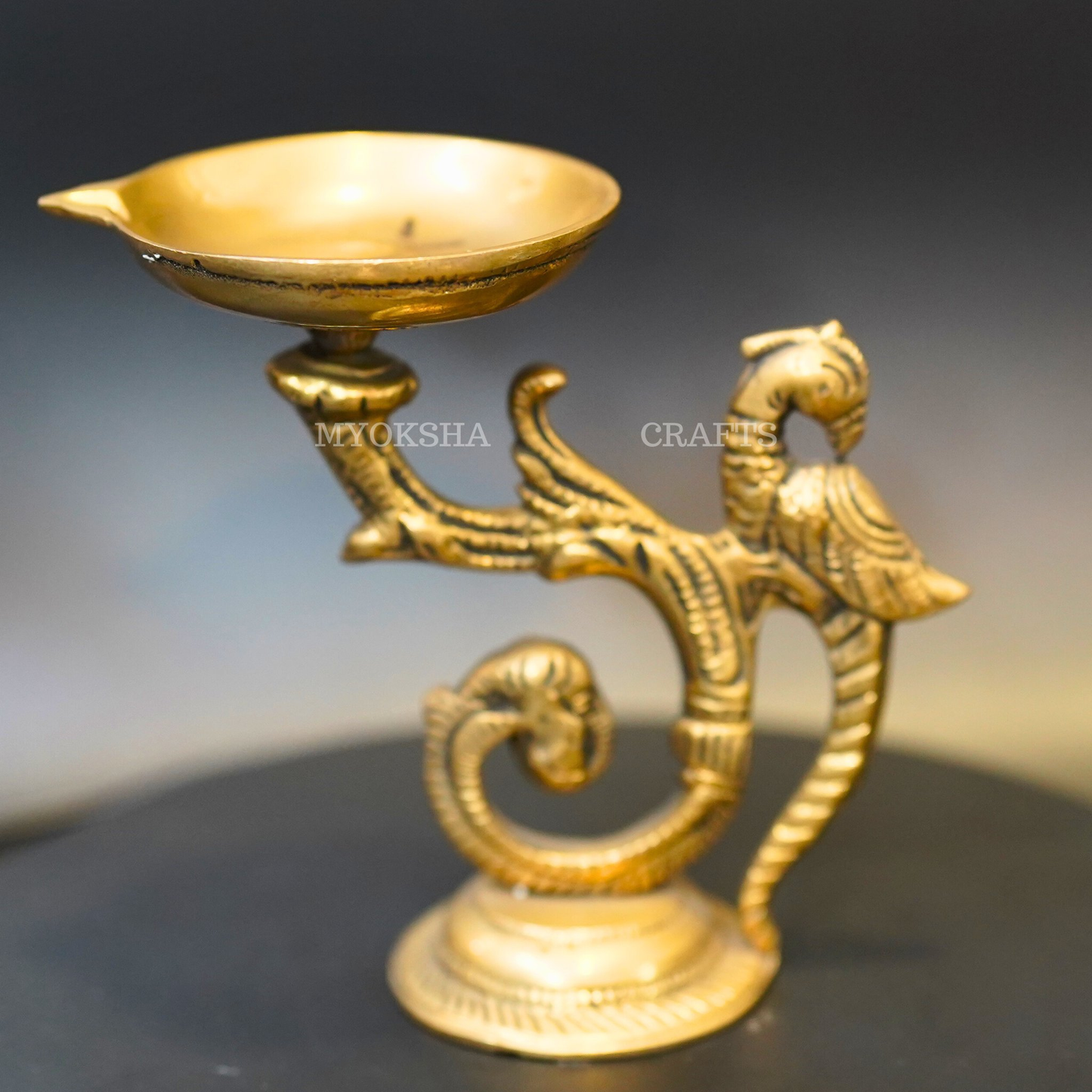 Brass Peacock Diya - Swadesiicart