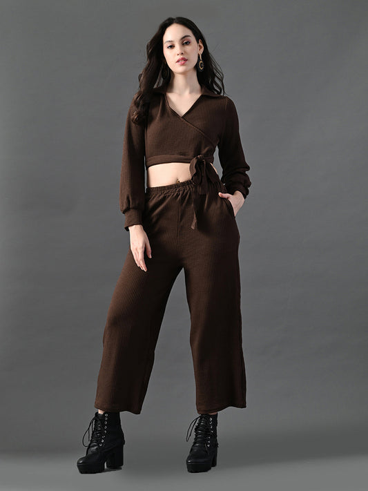 Myshka Women's Coffe Co-Ord Set - Swadesiicart