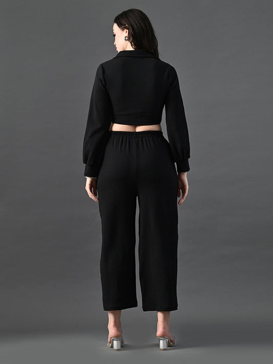 Myshka Women's Black Co-Ord Set - Swadesiicart