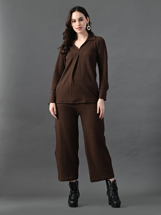 Myshka Women's Coffe Everyday Lounge Set - Swadesiicart