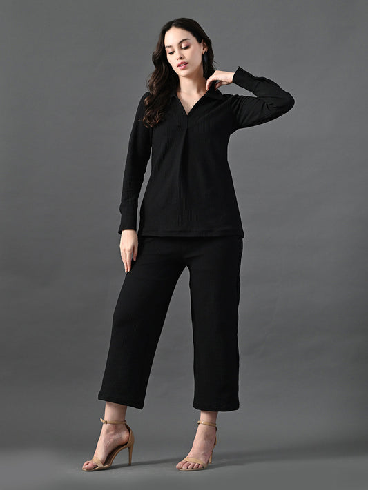 Myshka Women's Black Everyday Lounge Set - Swadesiicart
