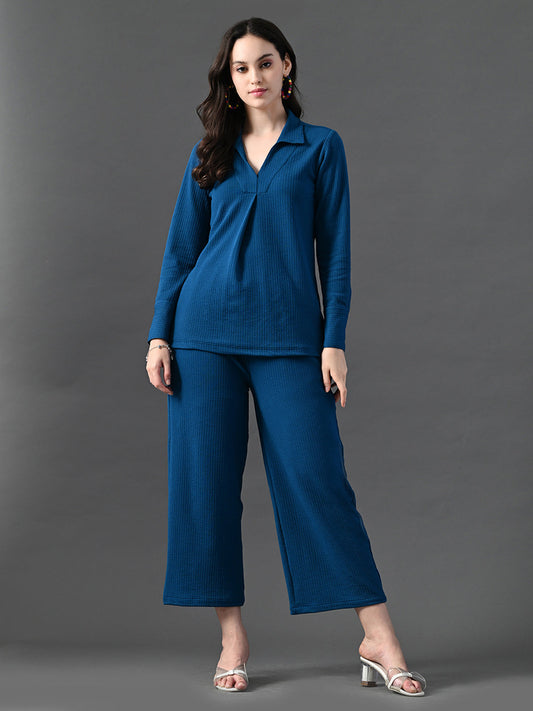 Myshka Women's Blue Everyday Lounge Set - Swadesiicart
