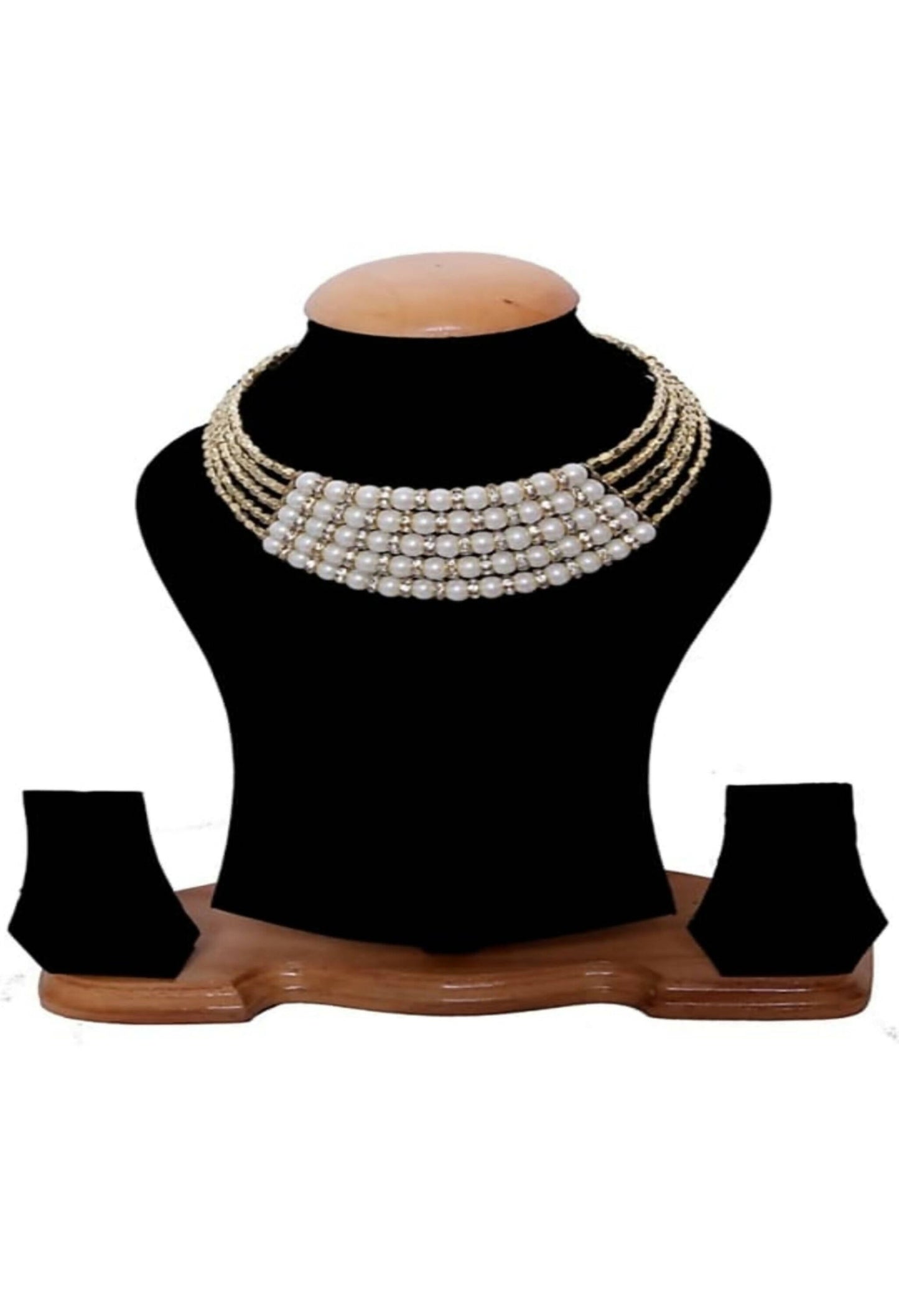 Mominos Fashion Johar Kamal Oxidised Pearls work Hasli Design Choker | Swadesiicart