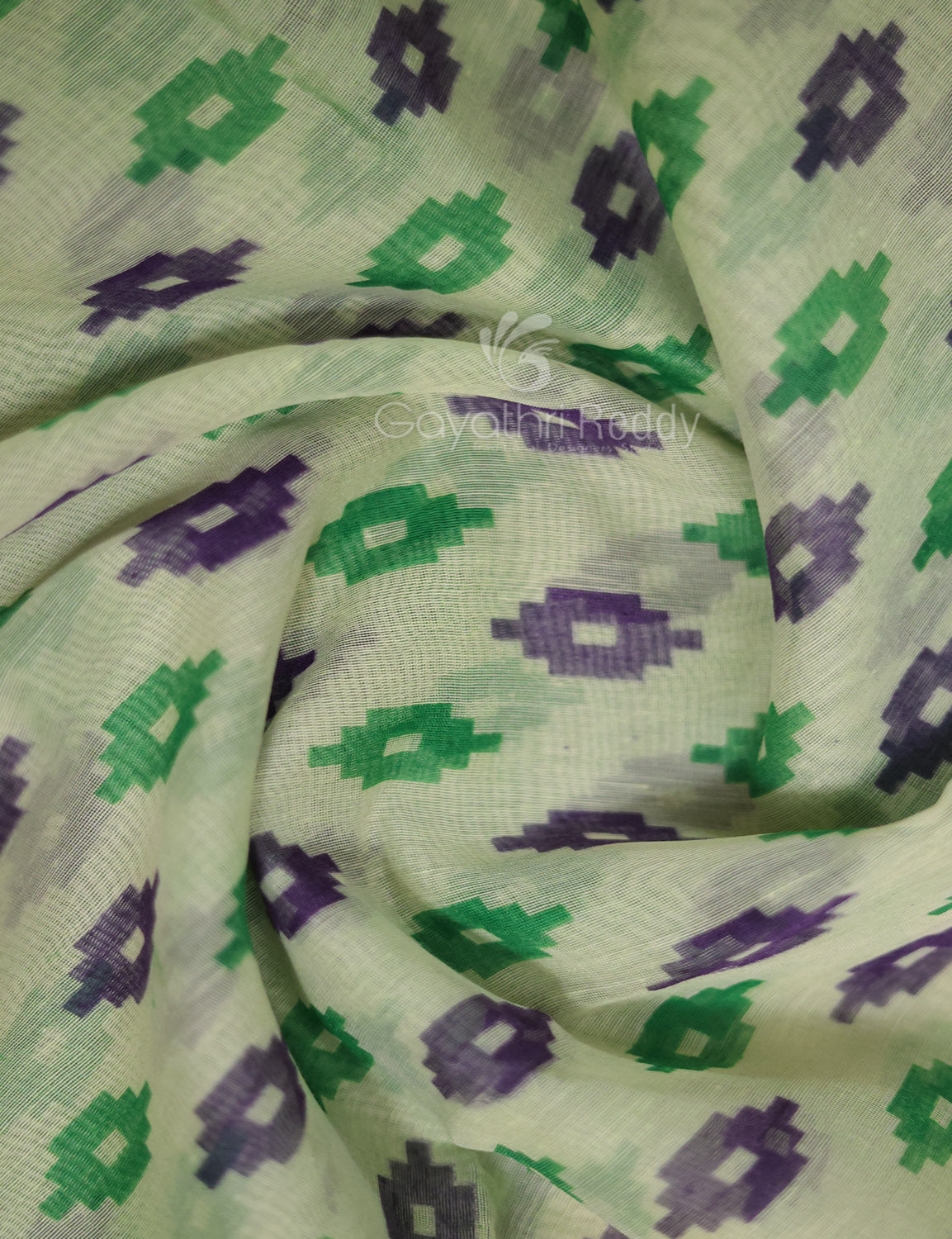 Shades of Cream And Mango Green Colour Blouse Patola Print Semi Chanderi Saree By Gayathri Reddy Designer Studio | Swadesiicart