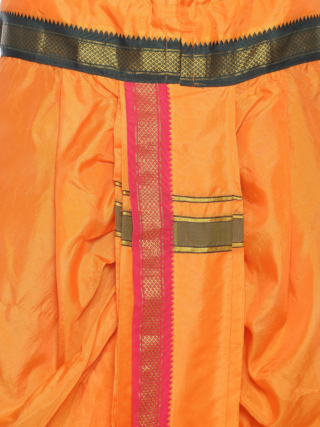 Sethukrishna Men Orange Solid Readymade Dhoti Pant | Swadesiicart