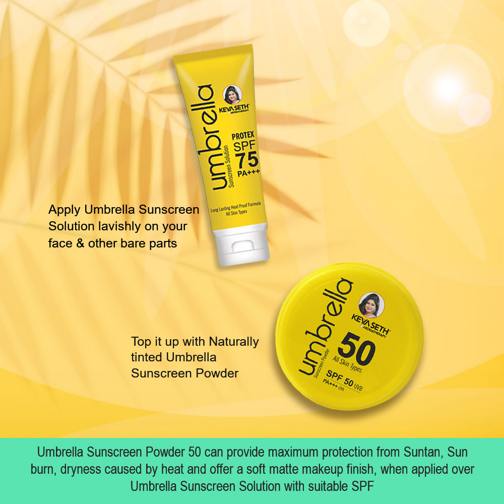 Keya Seth Aromatherapy Umbrella Sunscreen Powder SPF 50 UVB PA+++ UVA - Swadesiicart
