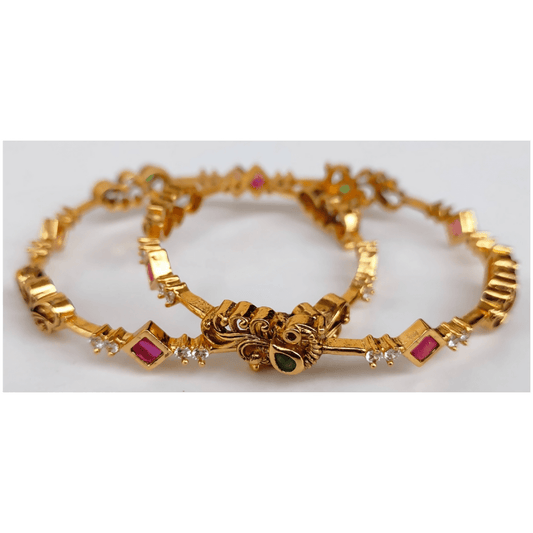 Antique Multicolor Peacock Bangles | Swadesiicart