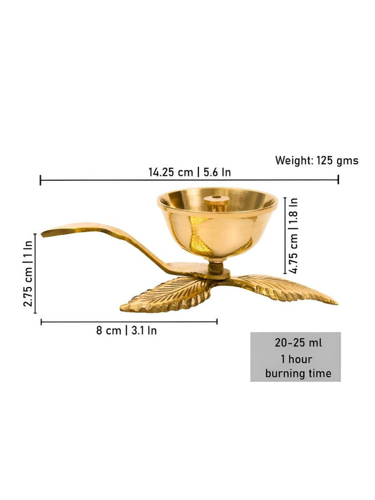 Spillbox Gold-Toned Brass 3 leaf Nanda Pooja Essential | Swadesiicart