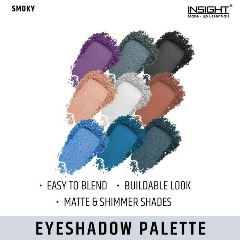 Insight Cosmetics 9 Color Eyeshadow Pallate - Smoky - Swadesiicart