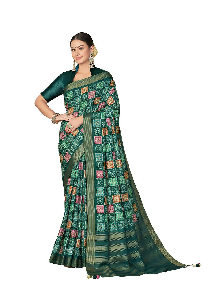 Green Rangkat Tussar Silk Woven Design Saree with Unstitched Blouse - Mohmanthan Eshani | Swadesiicart