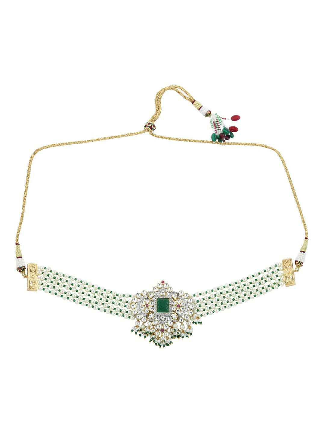 Green Stone Kundan Choker- Ruby Raang | Swadesiicart