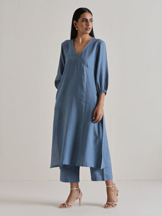 trueBrowns Light Blue Kurta Pant Set | Swadesiicart