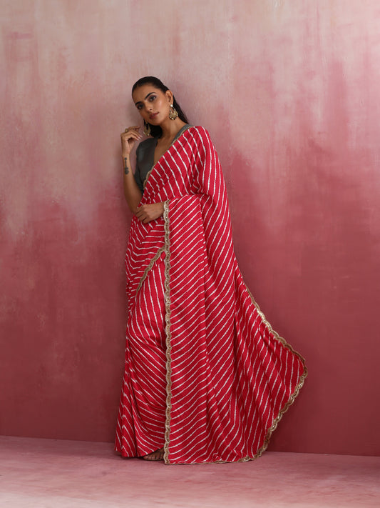 trueBrowns Pink Muslin Silk Saree | Swadesiicart