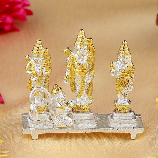 Estele Gold-Polished Spiritual Ram Darbar|God Ram,Laxman,Sita & Hanuman Idol for Home/Car Décor - Swadesiicart
