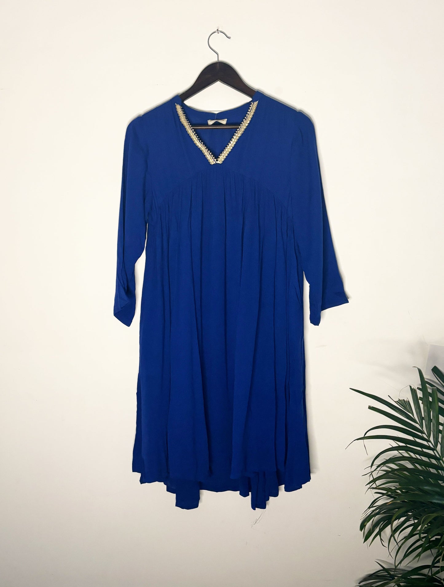 trueBrowns Blue Crinkle Top | Swadesiicart