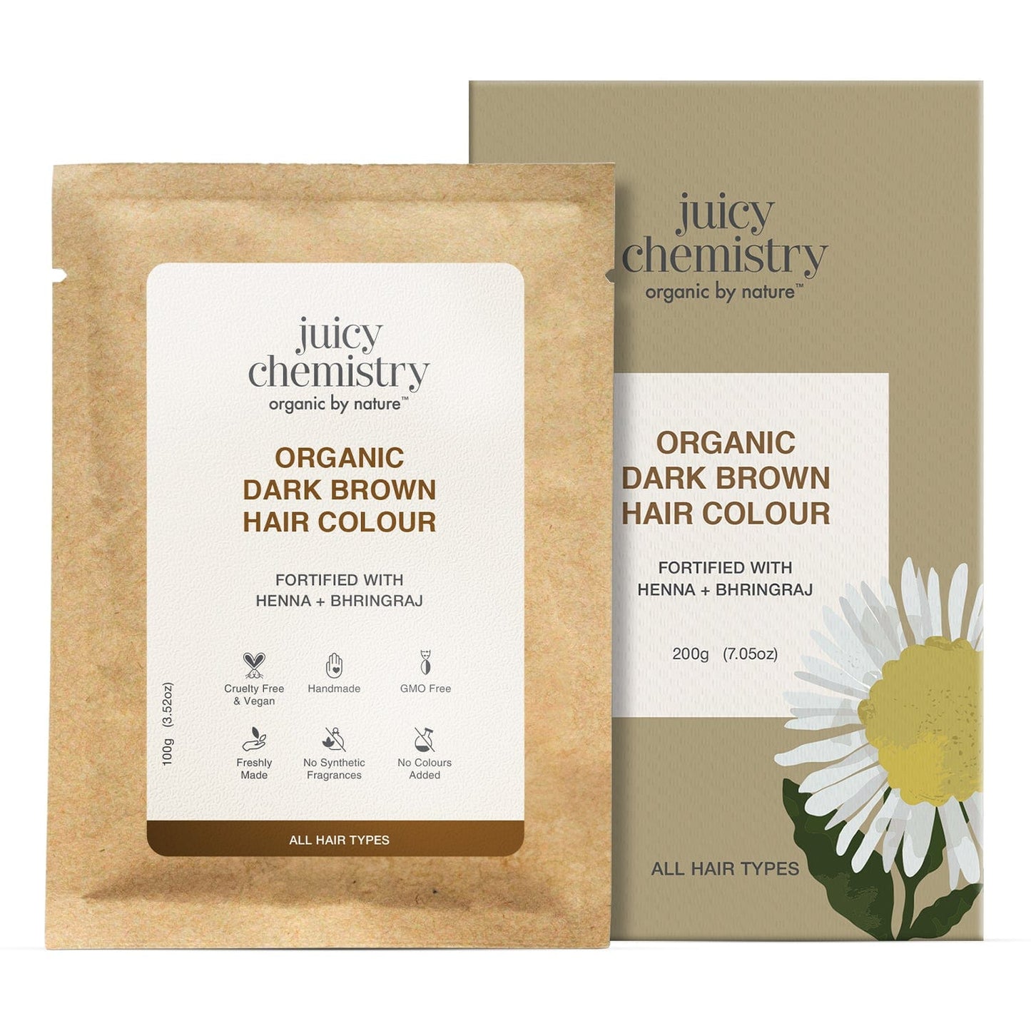 Organic Dark Brown Hair Colour Fortified with Henna + Amla