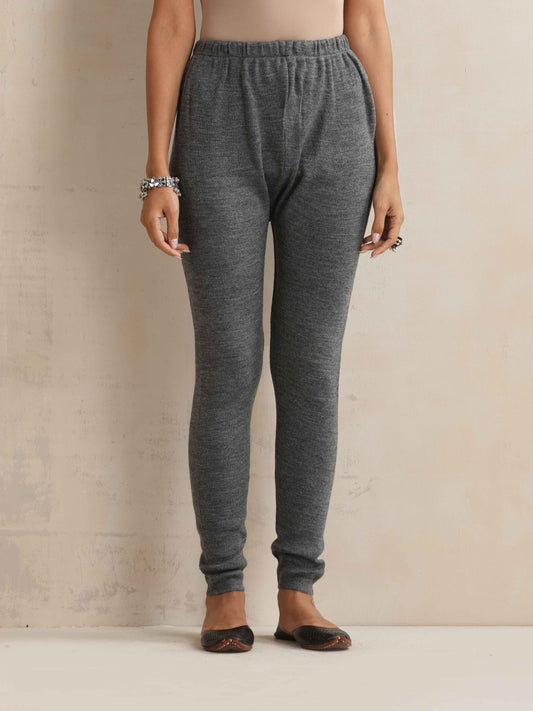trueBrowns Grey Woollen Leggings | Swadesiicart