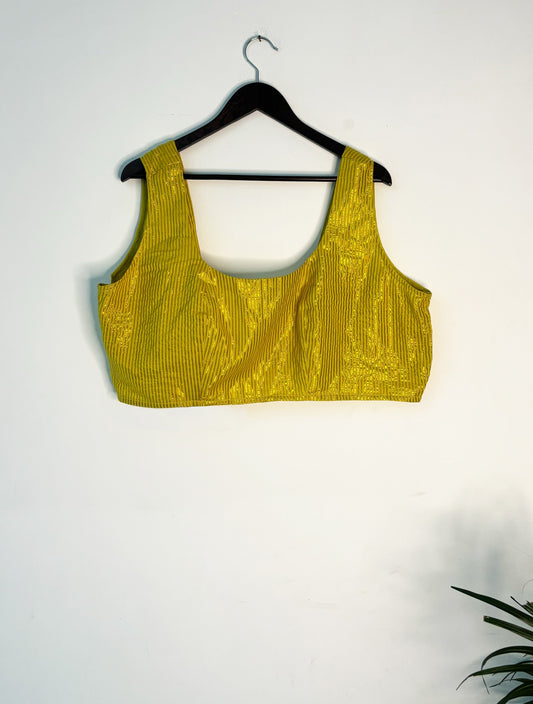 trueBrowns Lime Metallic Blouse | Swadesiicart