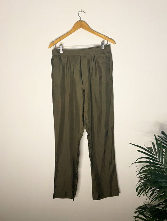 trueBrowns Grey Silk Pants | Swadesiicart