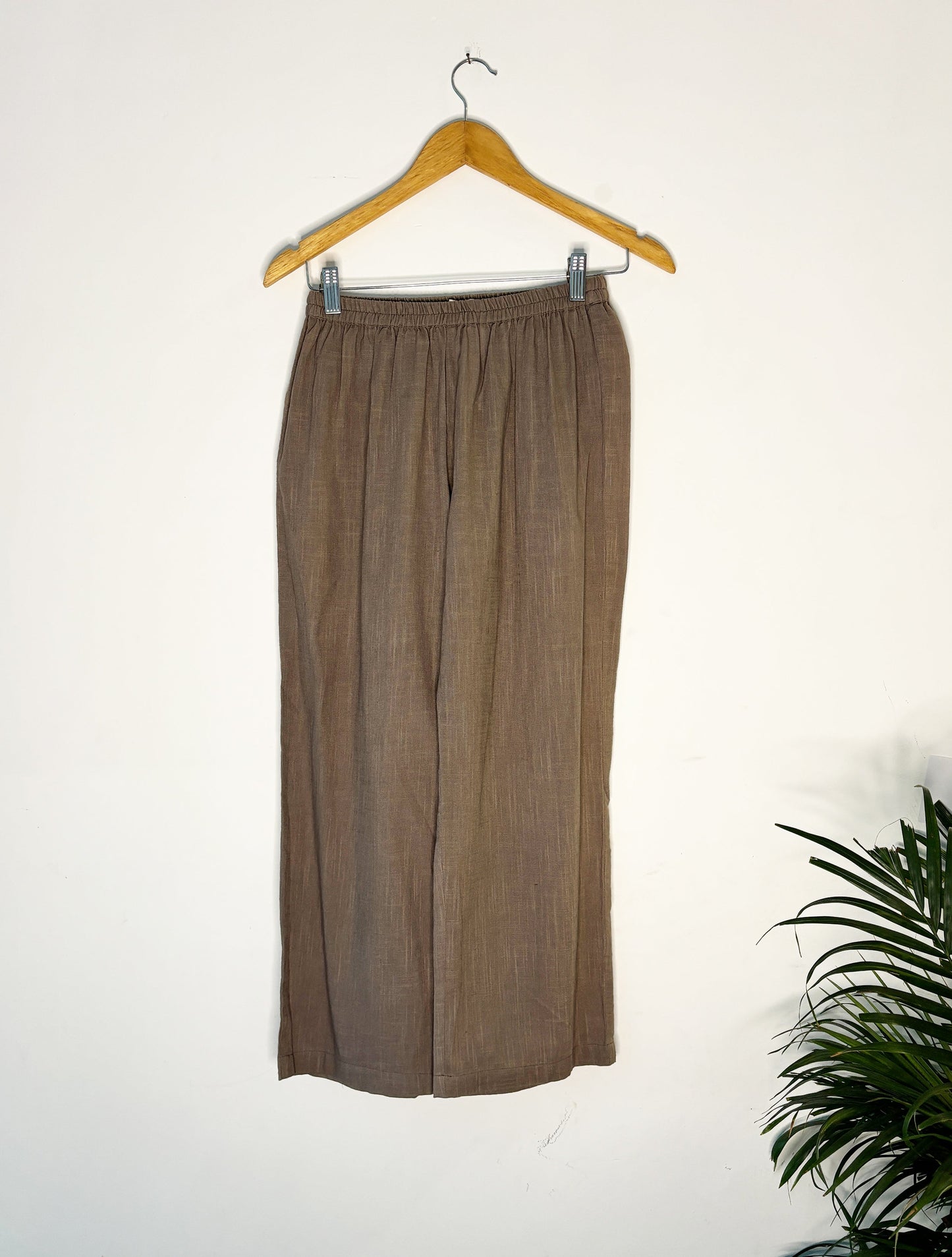trueBrowns Beige Gauze pant | Swadesiicart
