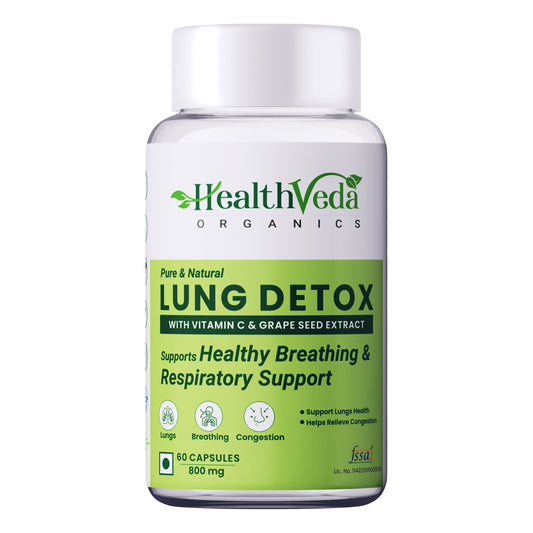 Health Veda Organics Lung Detox Veg Capsules - Swadesiicart