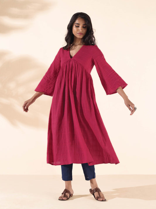 trueBrowns Carrot Cotton Dobby Flared Kurta Pant Set | Swadesiicart