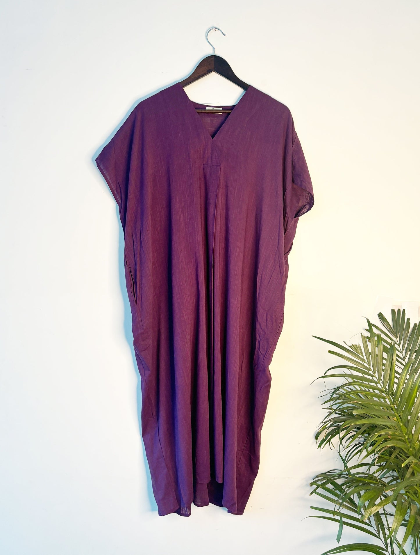 trueBrowns Purple Slub Dress | Swadesiicart
