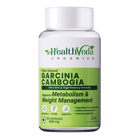 Health Veda Organics Plant Based Garcinia Capsules | Swadesiicart