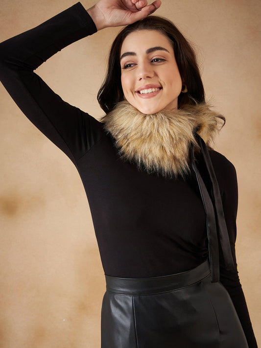 InWeave Women's Cat Print Fur Neckpiece - Swadesiicart