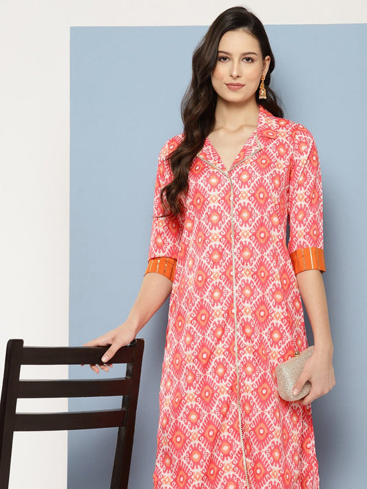 Ahalyaa Women Ethnic Motifs Printed Regular Gotta Patti Kurta with Palazzos | Swadesiicart