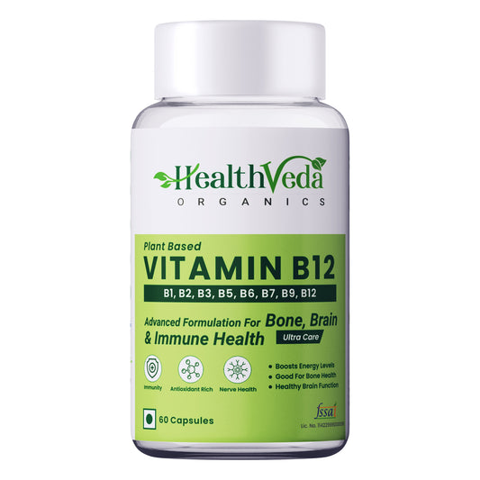 Health Veda Organics Plant Based Vitamin B-12 Capsules - Swadesiicart
