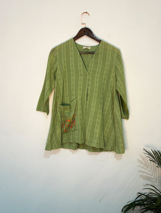trueBrowns Light Green Check Dobby Co-ord Set - Swadesiicart