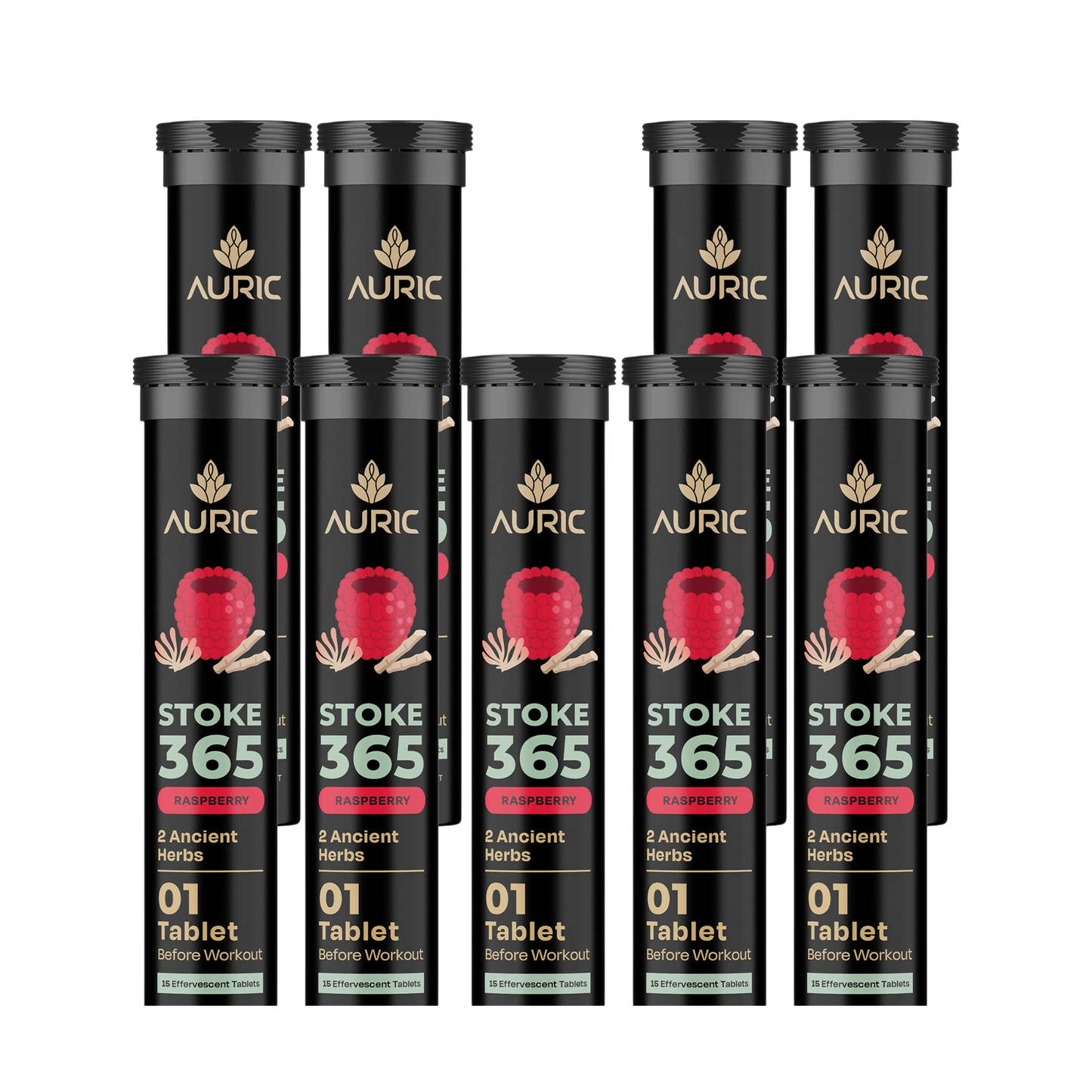 Auric STOKE365 Effervescent Tablets | Raspberry Flavour