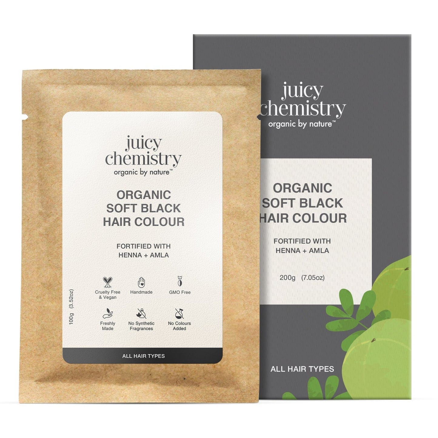 Organic Soft Black Hair Colour Fortified with Henna + Amla