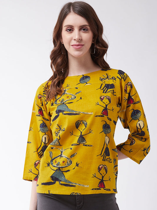 InWeave Women's Quirky Top With Sleevs - Swadesiicart
