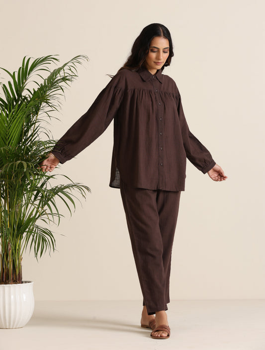 trueBrowns Cola Cotton Shirt Co-ord Set - Swadesiicart