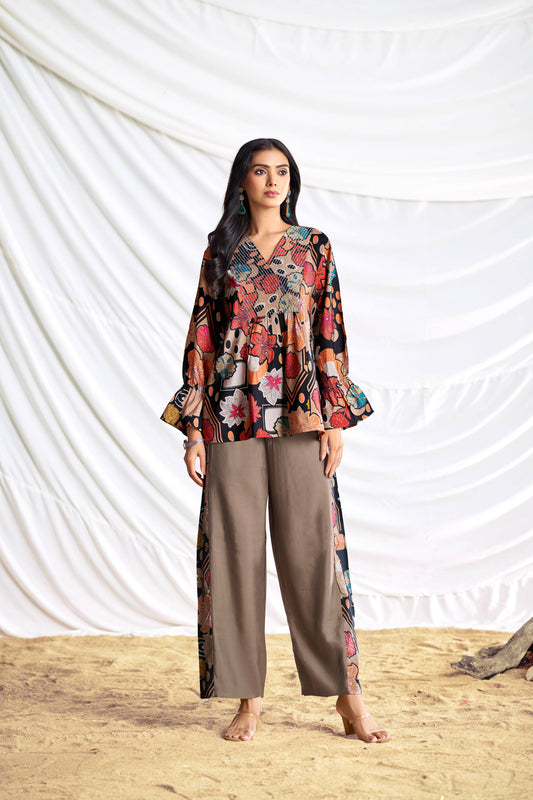 BulBul Ojasvi Black Chanderi Co-Ord Set - Swadesiicart
