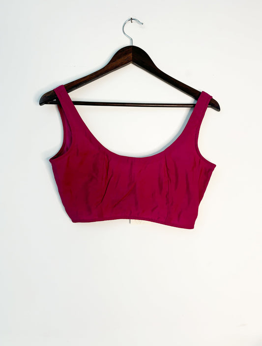 trueBrowns Pink Sleeveless Muslin Blouse | Swadesiicart