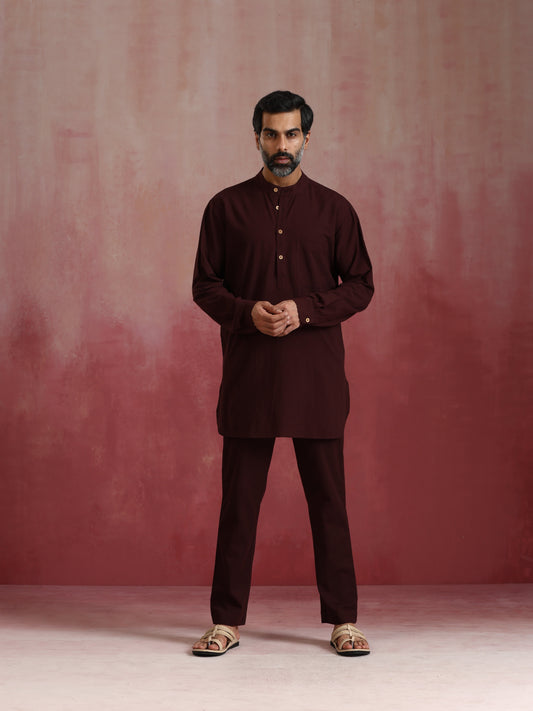 trueBrowns Men's Cola Cotton Mandarin Collar Kurta Co-ord set - Swadesiicart