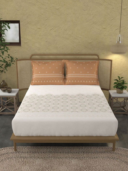 MYTRIDENT Unisex Orange Bedsheets - Swadesiicart