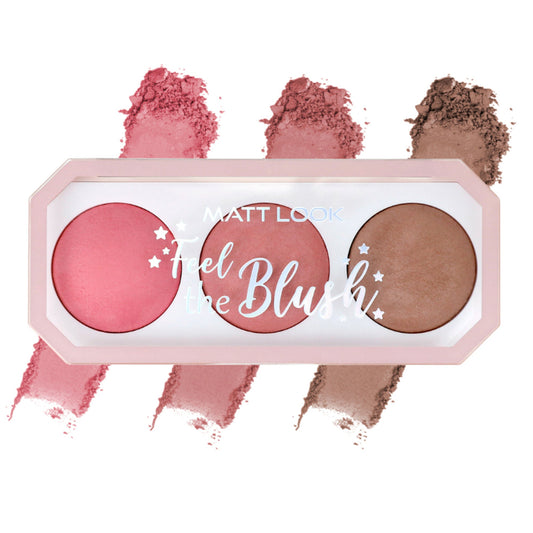Matt Look Feel The Blush Baked Blush Trio Palette - 01 In The Nude - Swadesiicart