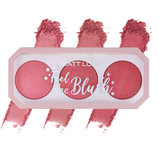 Matt Look Feel The Blush Baked Blush Trio Palette - 03 Fascinated - Swadesiicart
